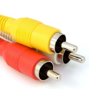 Tre AV stik i forskellige farver